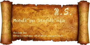 Mohápp Stefánia névjegykártya